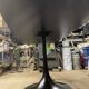 Samba solid wood table with tulip base