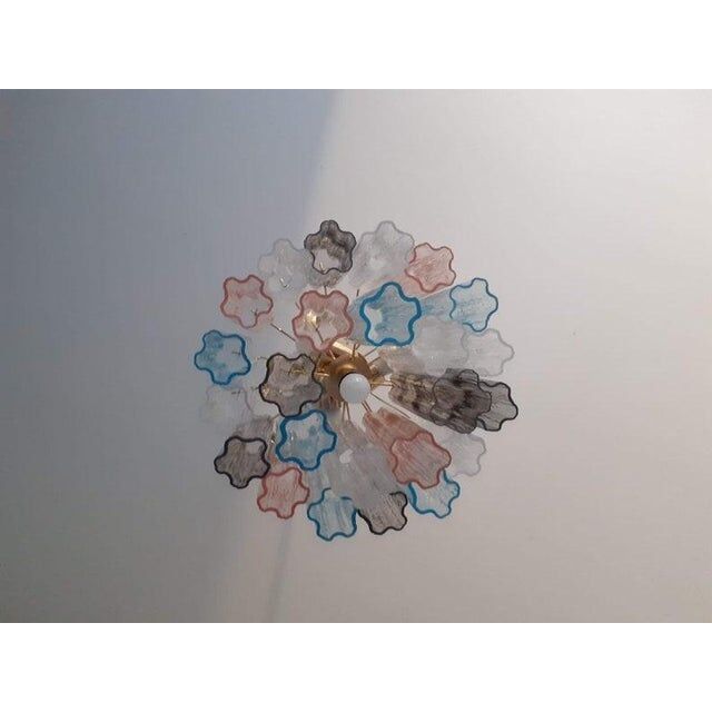 Contemporary Murano Sputnik chandelier in multi-colored glass, Mazzega style, set of 2 or a pair of chan