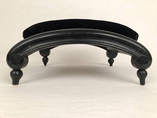 Pair of blackened wooden footstools, Napoleon III period