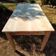 Extendable farmhouse table in solid patinated oak