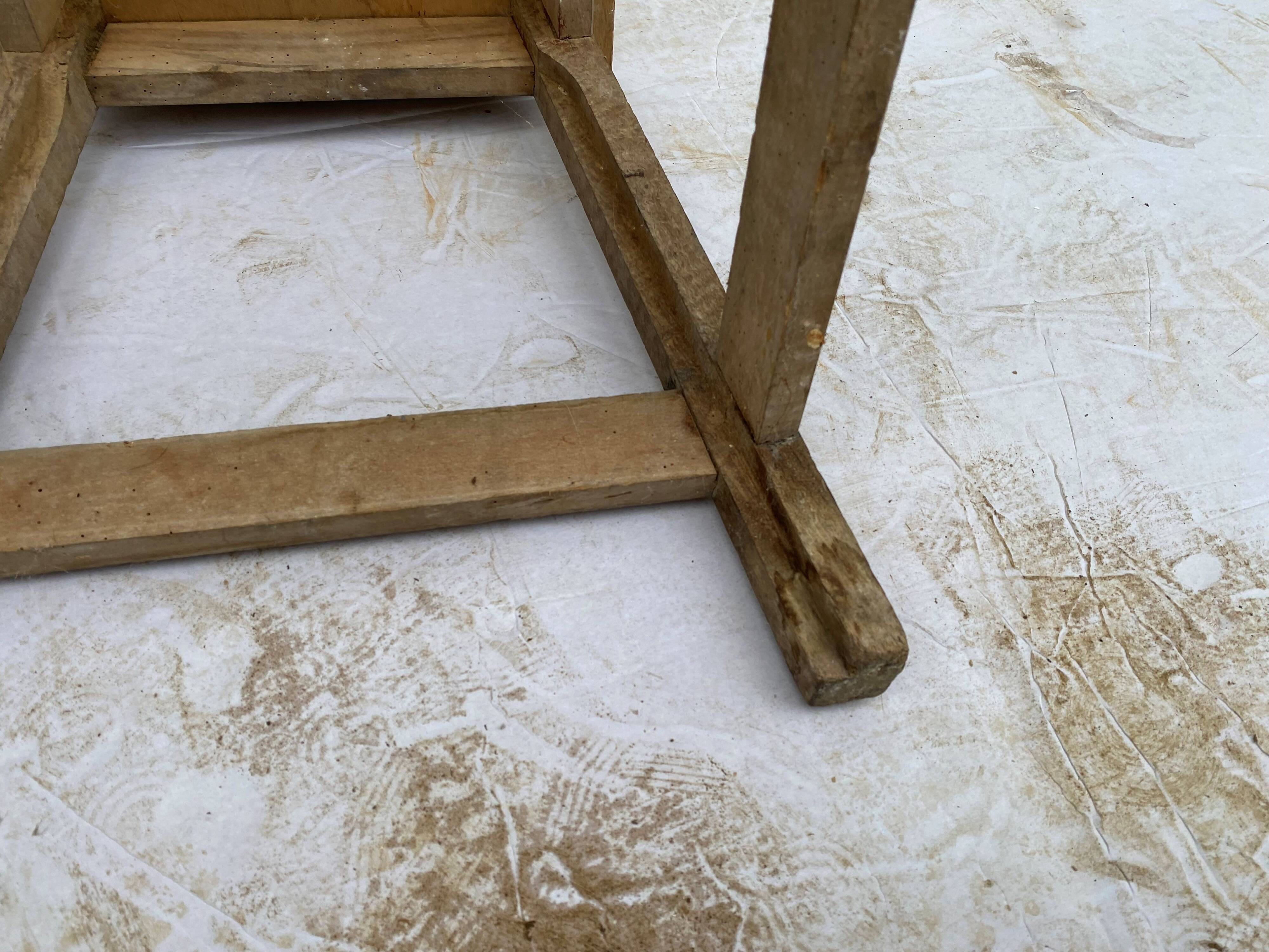 Wooden workshop stool from the 1950s