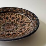 Vintage ceramic pottery salad bowl, signed, Berber work