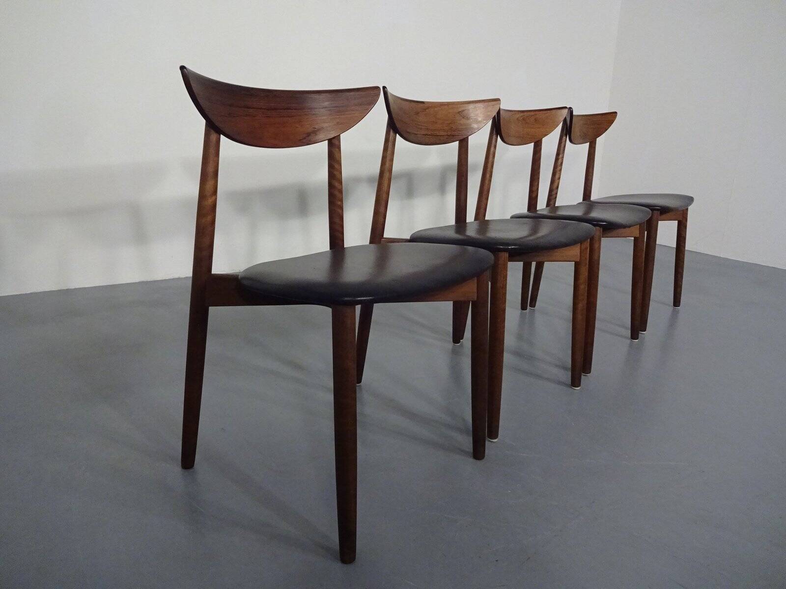 Rosewood dining chairs by Harry Østergaard for Randers Møbelfabrik, Denmark, 1960s, set of 4.