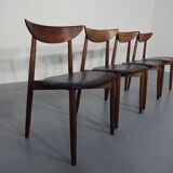 Rosewood dining chairs by Harry Østergaard for Randers Møbelfabrik, Denmark, 1960s, set of 4.