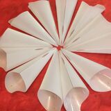 Set of 4 vintage black white plexiglass cornets wall lights 1950/60