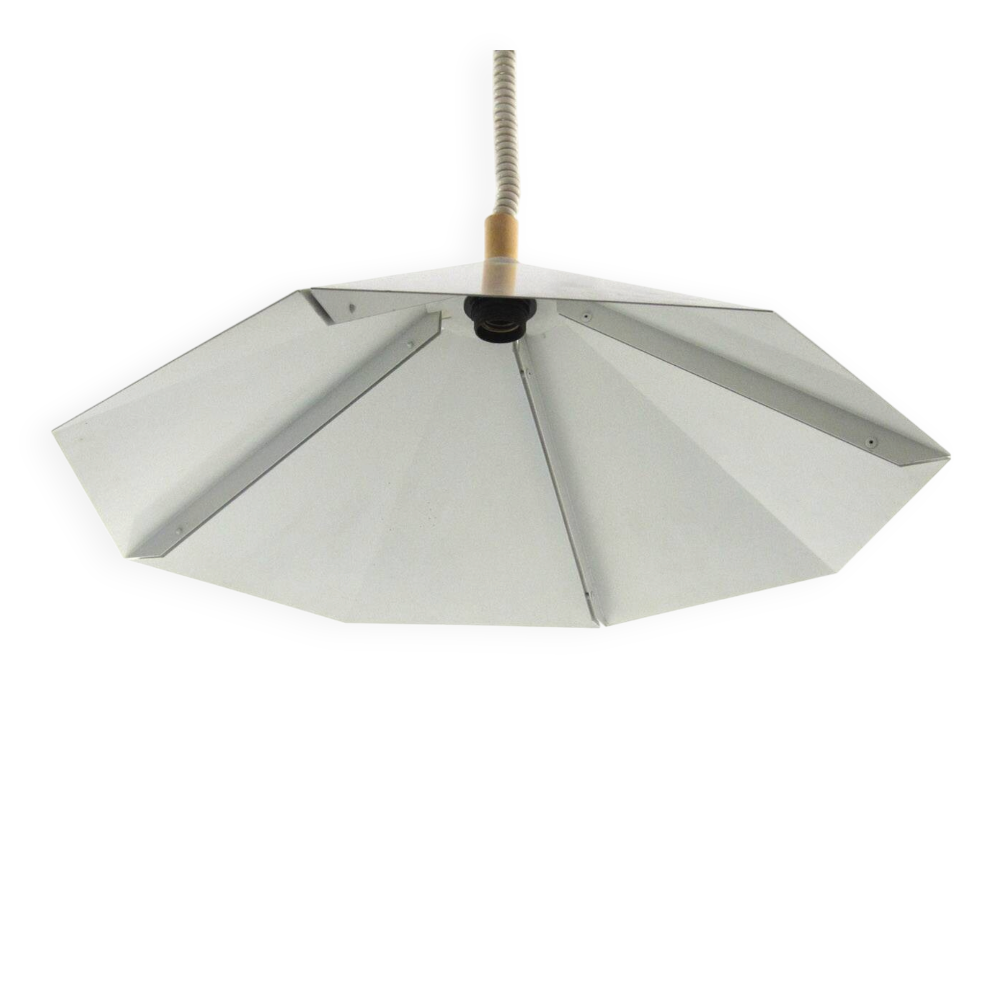 Minimalist and discreet metal sheet lamp from the 1970s.