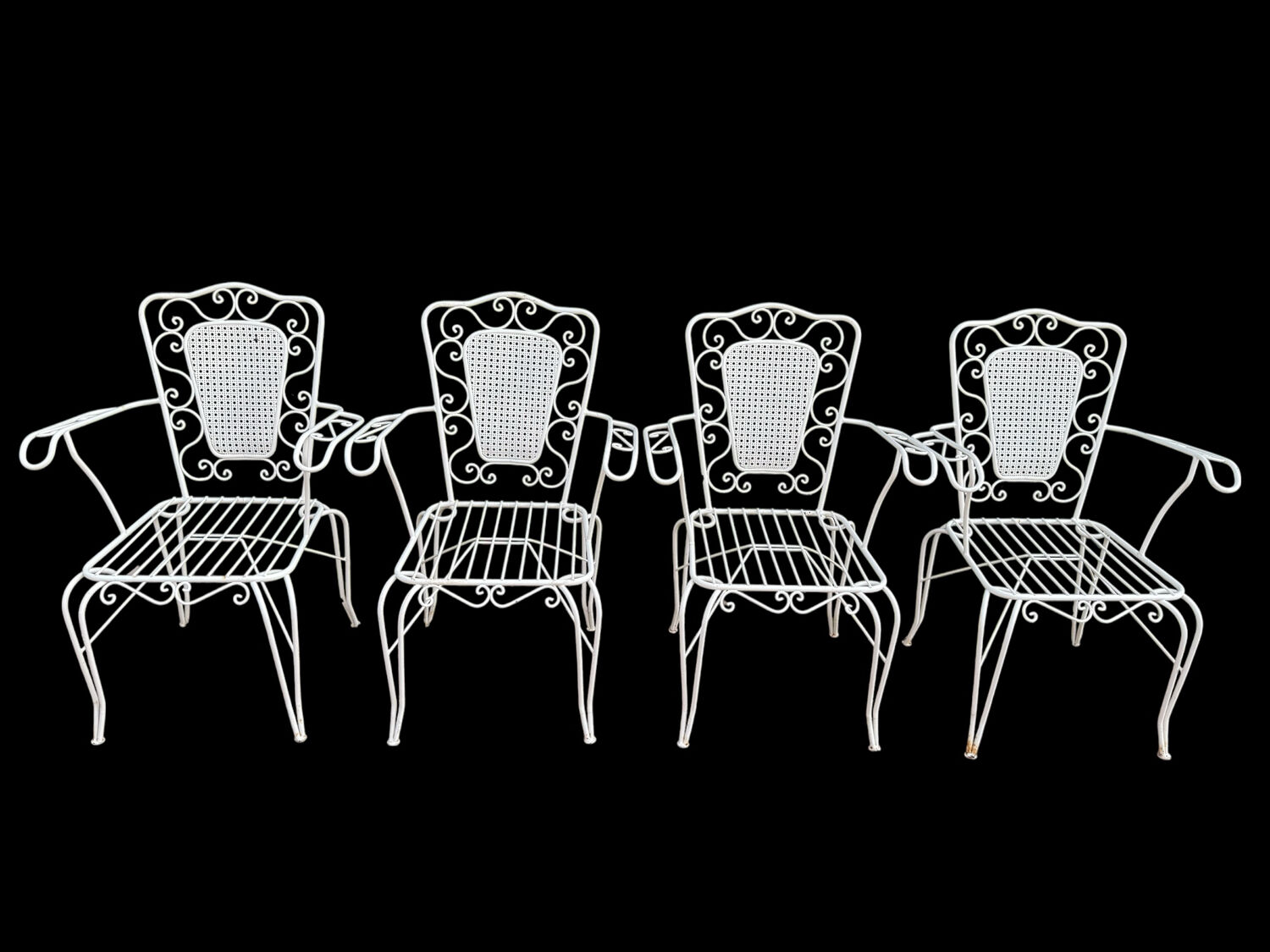 4 Provençal wrought iron armchairs from the 60s