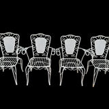 4 Provençal wrought iron armchairs from the 60s