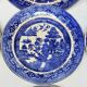 9 Antique Plates 19th Century Blue Willow Pattern Chinese Blue Decor