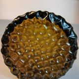 Vintage twisted amber glass vase – 1960s/70s – Mid-Century Style