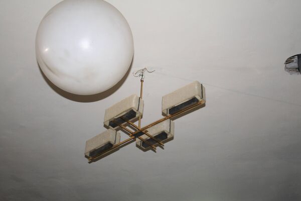 Lustre Arlus Paquebot / plafonnier 1950 ''maison Arlus''.