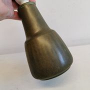 Danish green/brown ceramic table lamp, estimated 1960s.