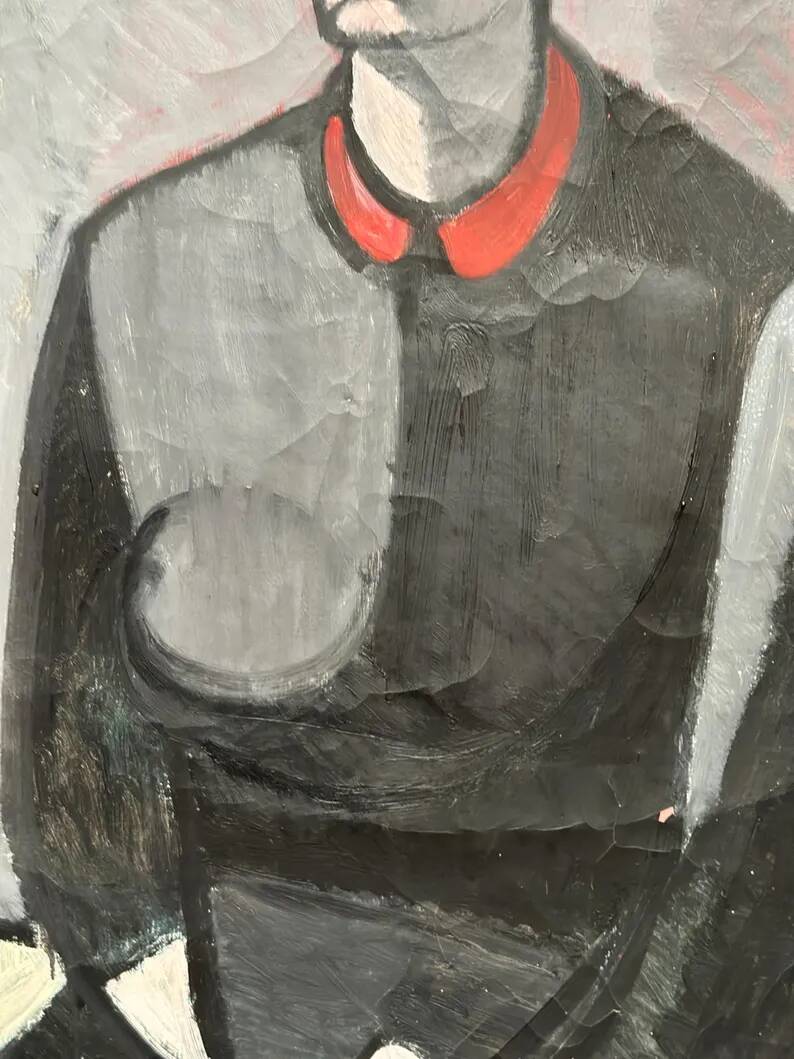 Large Original Swedish Oil on Canvas – "Portrait of Mme S" by Axel Ekelund – Signed – Vintage and Framed – 89 × 67 cm (35" × 26.4")