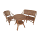 Rattan lounge set and vintage sofa