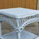 SQUARE WHITE WOVEN RATTAN COFFEE TABLE