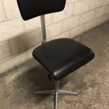 Vintage workshop chair in black skai swivel adjustable in height feet in star