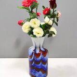 Red, White and Blue Murano Glass Vase by Carlo Moretti, Italy