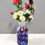 Red, White and Blue Murano Glass Vase by Carlo Moretti, Italy