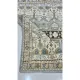 Hand-Knotted Wool Area Rug for Living Room, Decorative Oushak Blue and Ivory Floral Design Carpet
