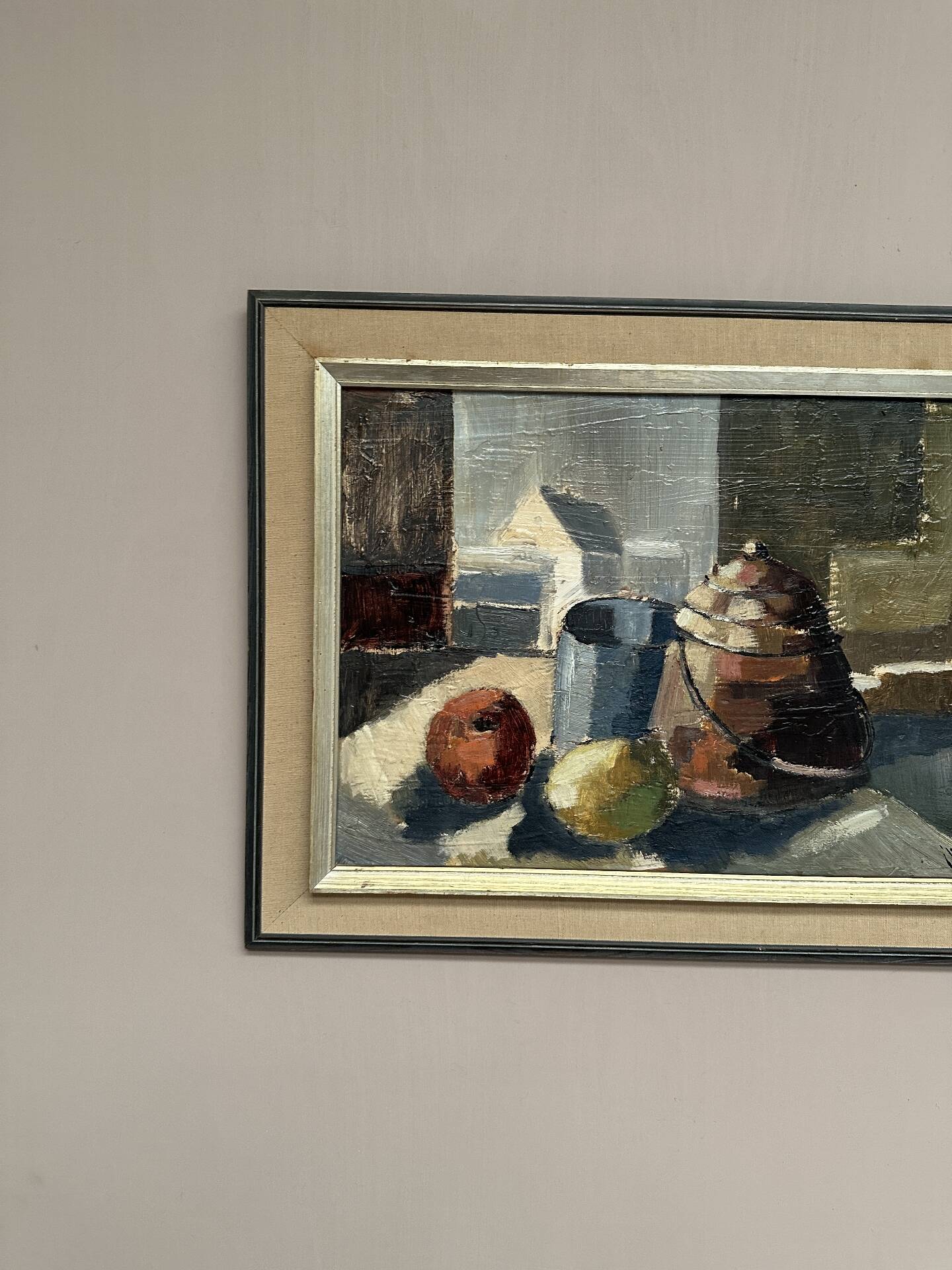 Huile sur panneau – « Nature morte » attribuée à Åke Wilhelm Andersson – 1962