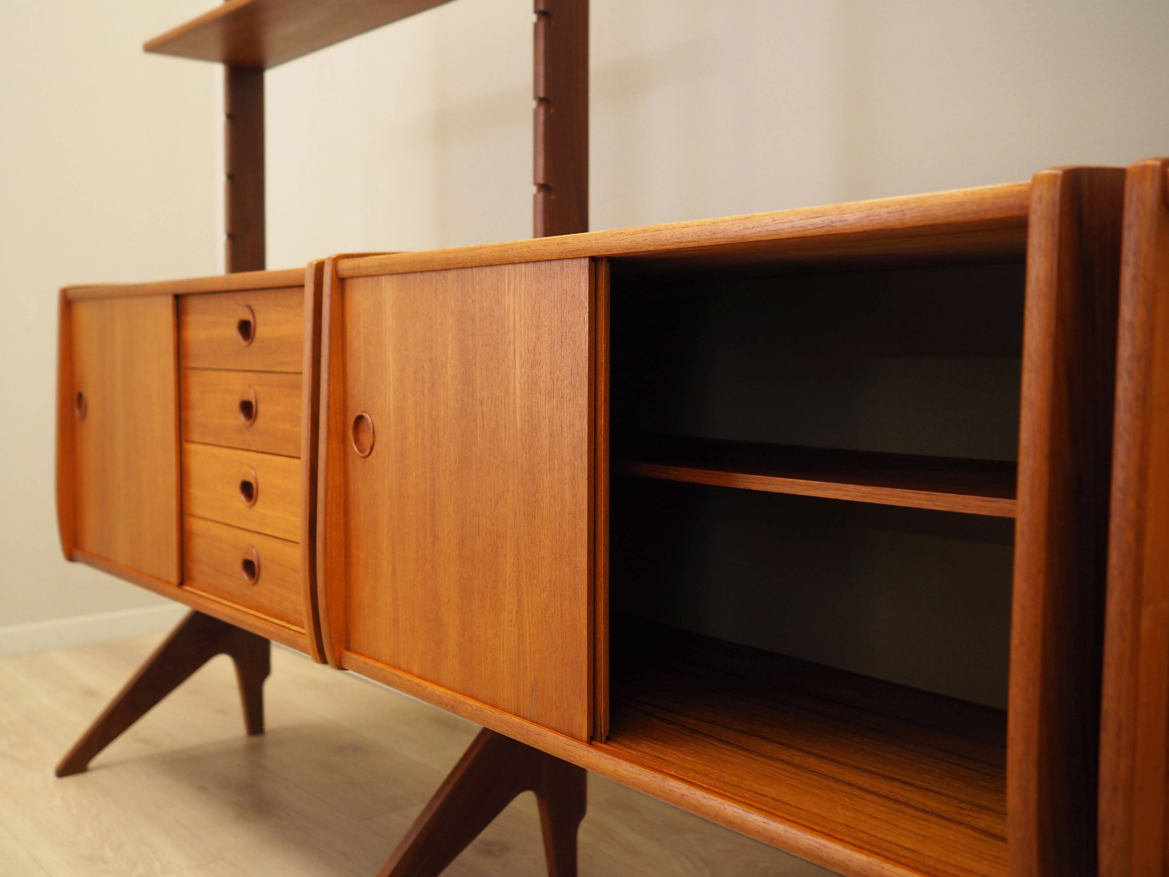 Teak system bookcase, Norwegian design, 1960s, production: Blindheim Mobelf