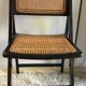 Four folding wooden and canning chairs - 70s