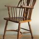 Mid century solid oak lyre-back Windsor elbow armchair, 1960s