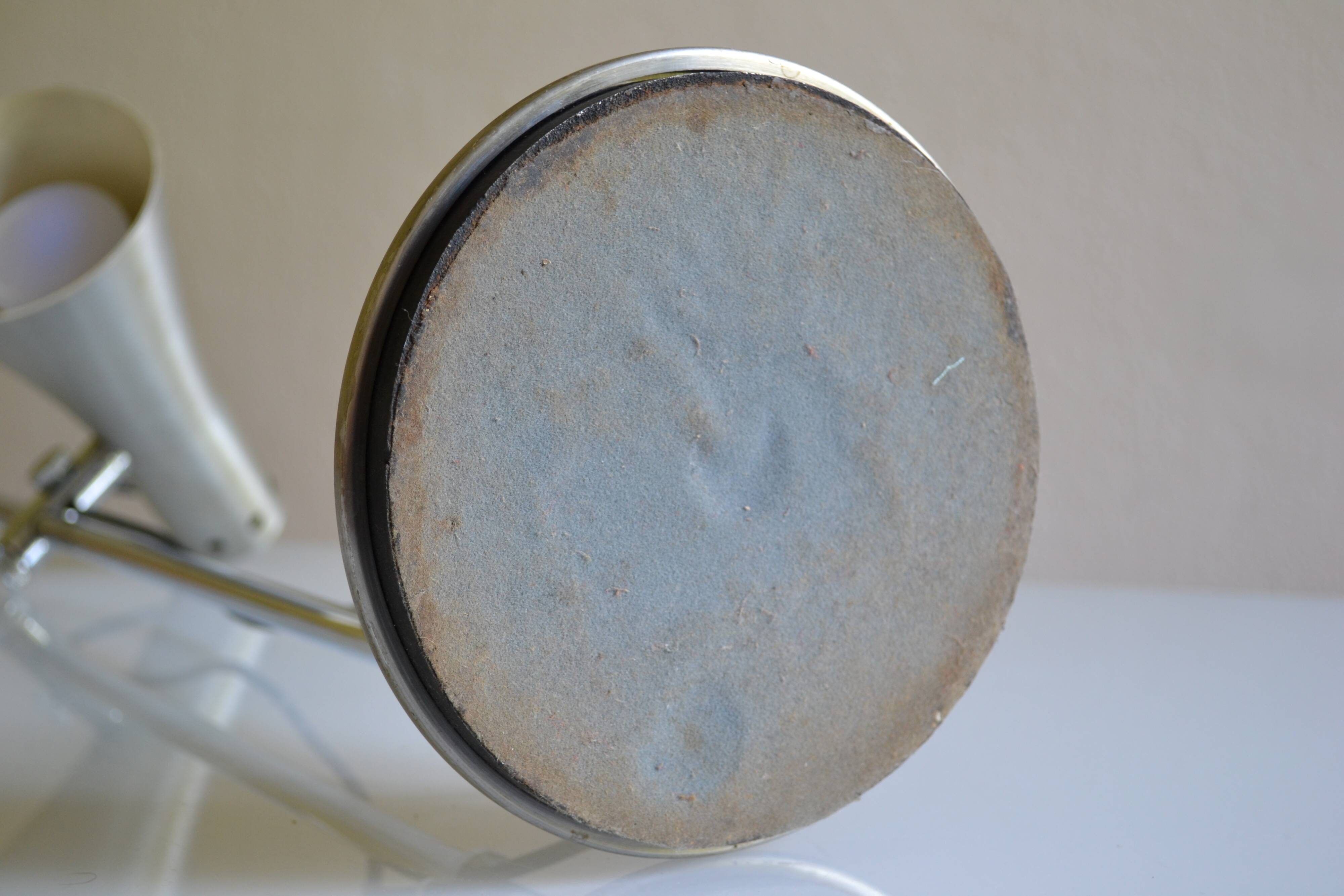 Brushed aluminium and chrome metal desk lamp 70's 1970