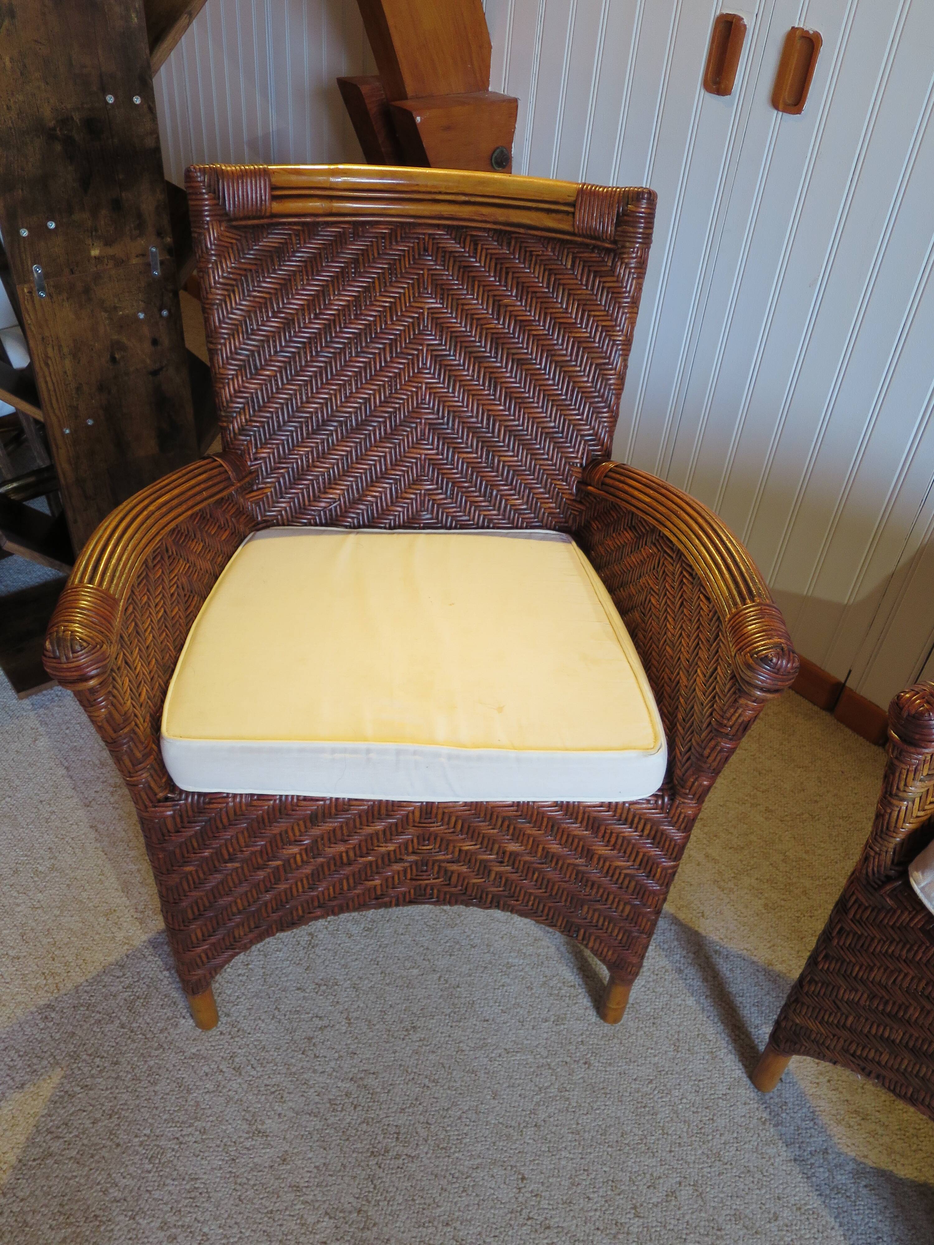 Woven rattan armchair, 1980s