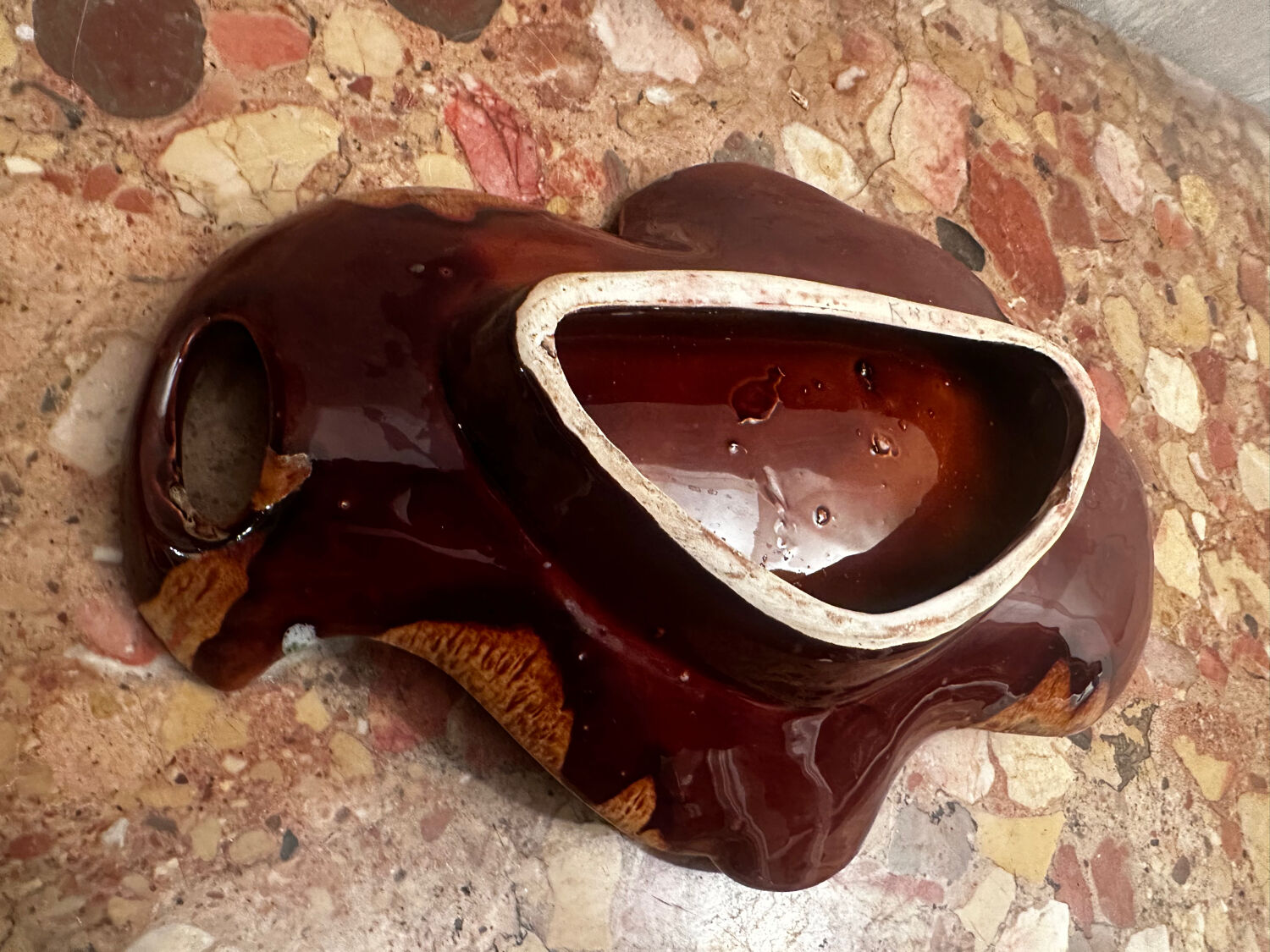 Vintage ceramic bowl / pocket bowl attributed to Vallauris.