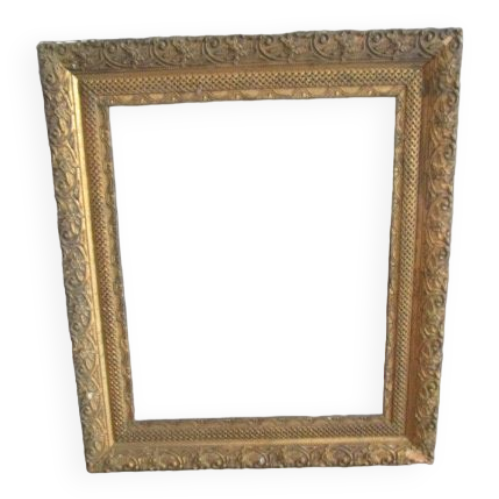 Old frame in wood and gilded stucco