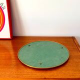round mirror tray in gold metal 50s-60s