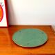 plateau miroir rond en métal doré années 50-60