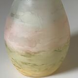 Acidulated art glass vase signed Galiano vintage 80s