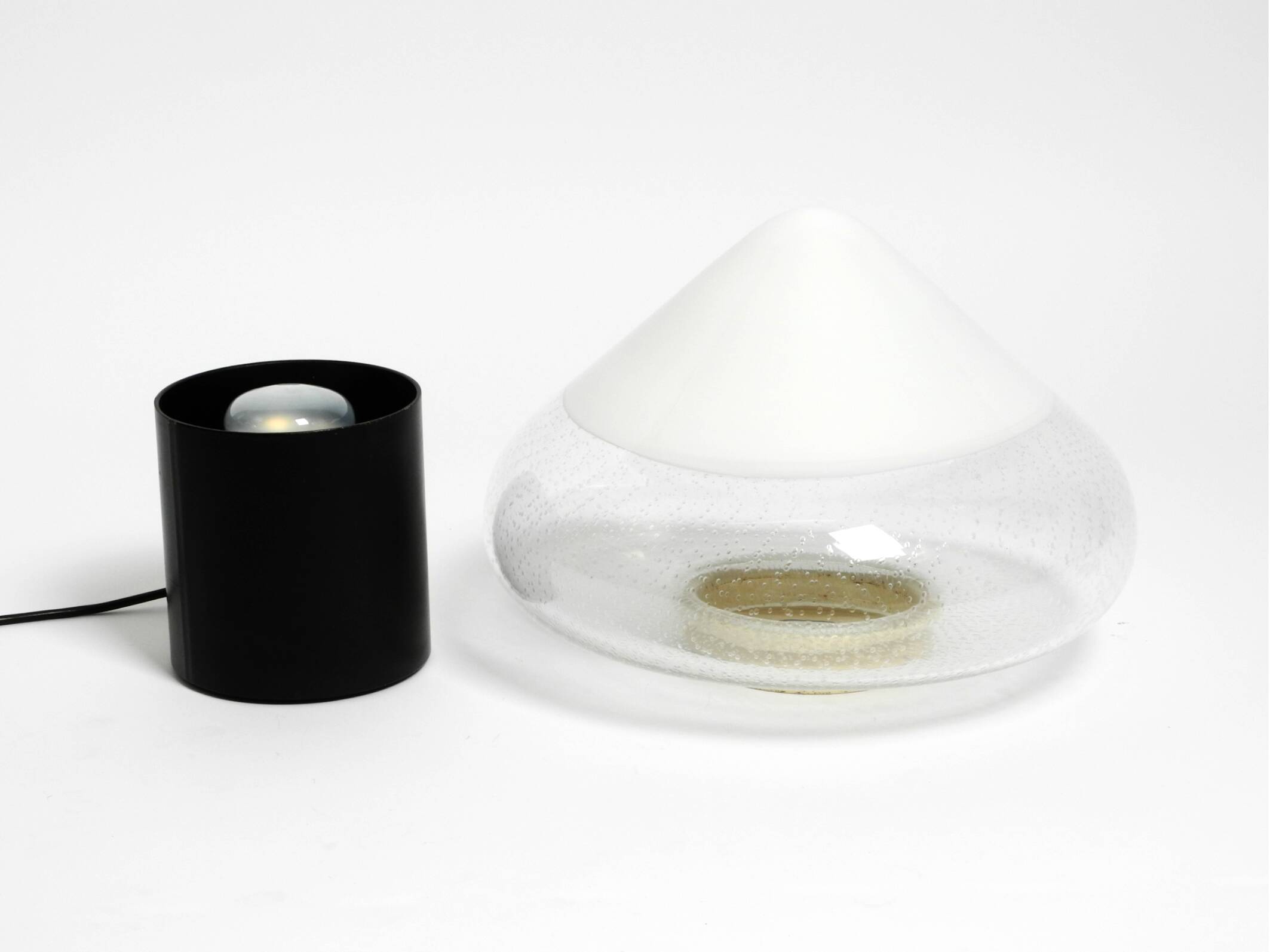 Lampe de table en verre de Murano en deux pièces des années 1960 par Roberto Pamio pour Leucos