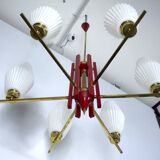 Large Mid-Century Arredoluce Monza manner chandelier. 1950s Italian design