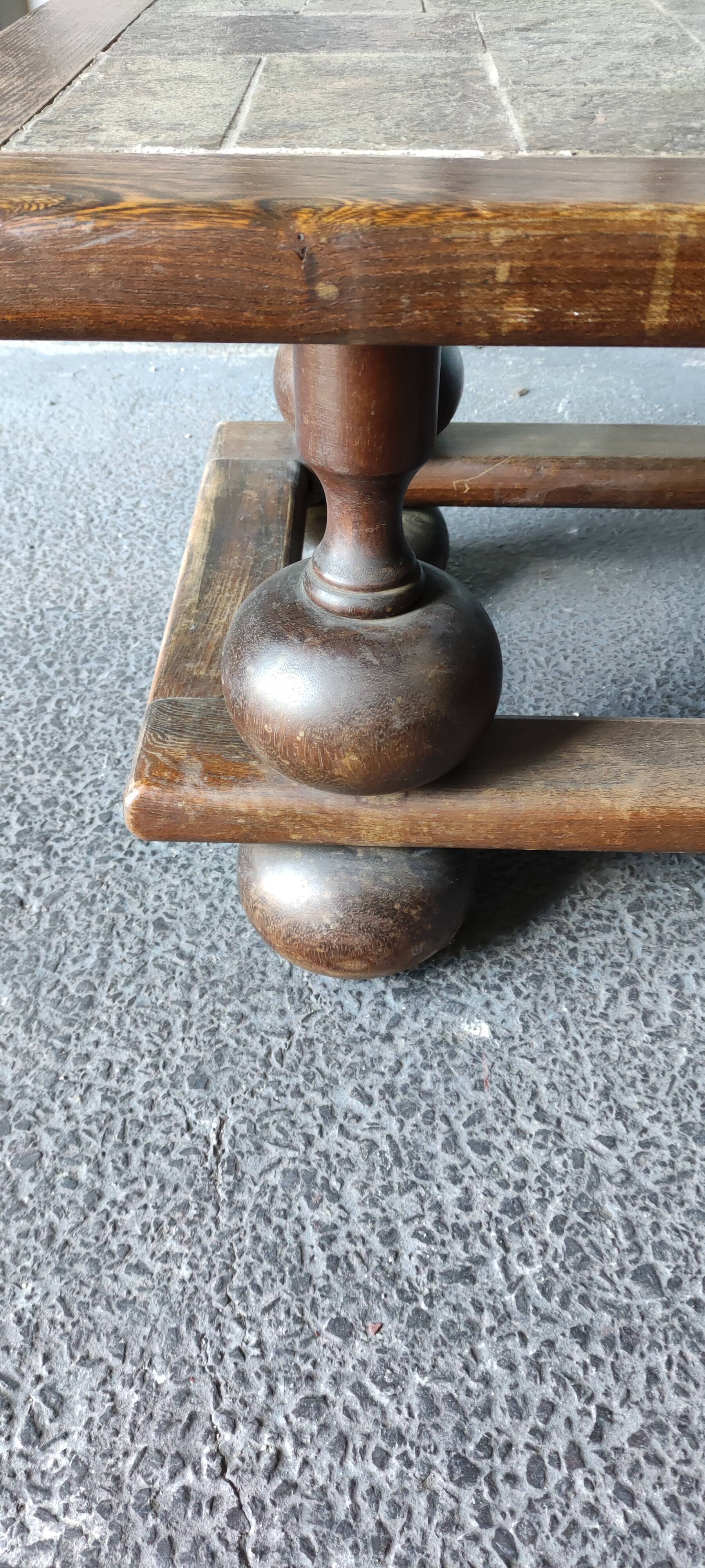 Coffee table slate top foot ball