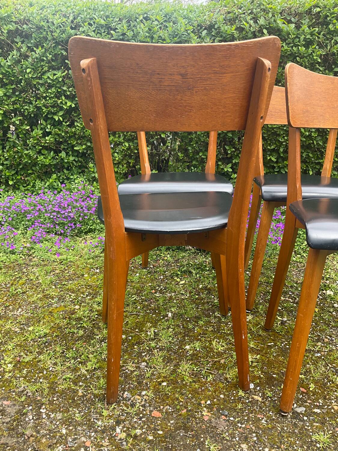 Series of 4 vintage chairs from the 50s and 60s
