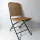vintage rattan and metal folding chair