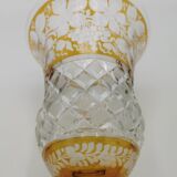 Vase en cristal de bohème jaune ambre
