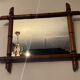 Rattan bamboo mirror from the 50s-60s