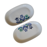 Ensemble de 2 raviers Lourioux, porcelaine du Berry