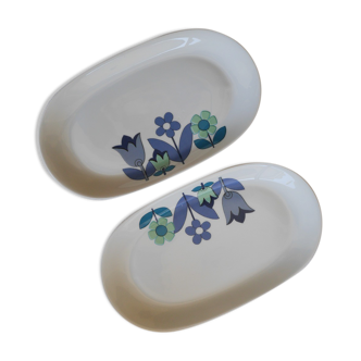 Ensemble de 2 raviers Lourioux, porcelaine du Berry