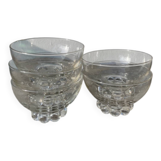 5 small ramekins in beaded and polka dot glass