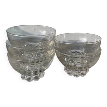 5 small ramekins in beaded and polka dot glass