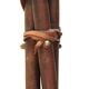 Folding tripod stool in wood and leather, 1950s