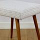 Cream herringbone stool seat - round beech legs