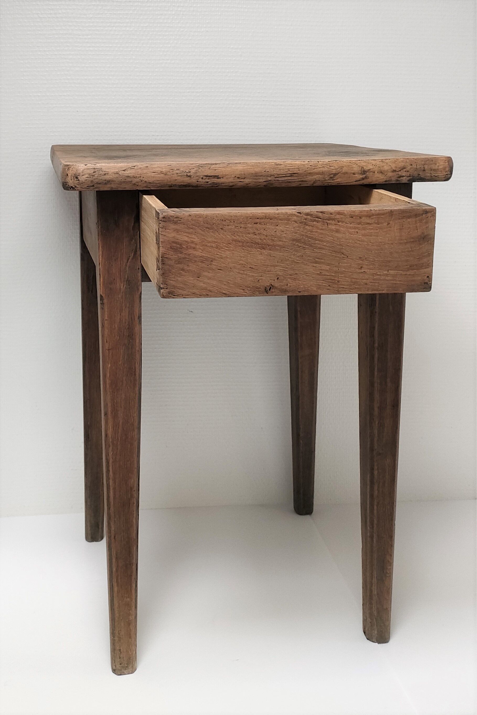 Bedside table solid oak patinated early twentieth century