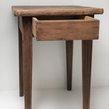 Bedside table solid oak patinated early twentieth century