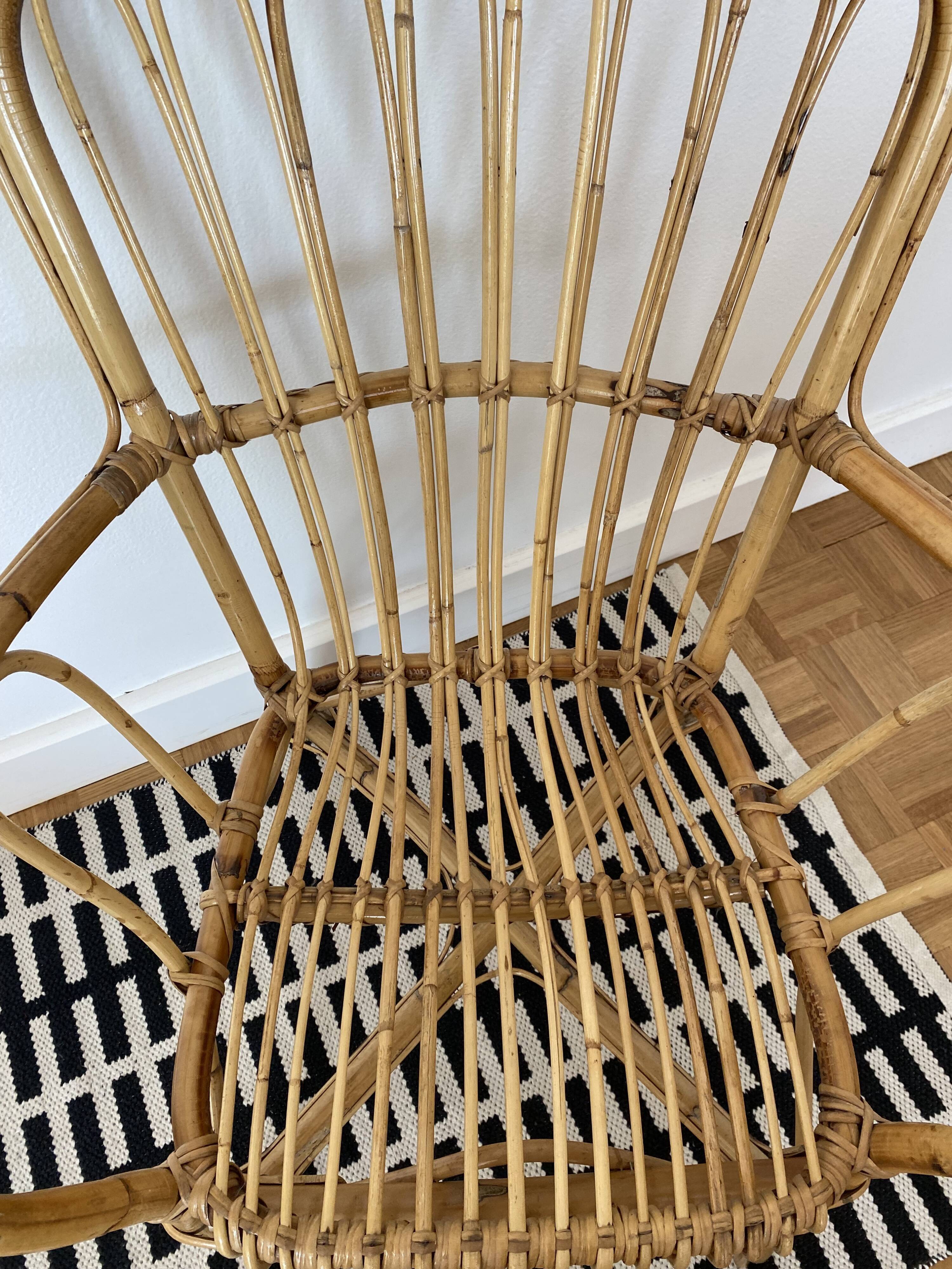 Vintage rattan armchair